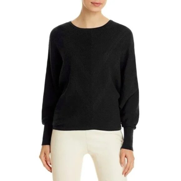 T Tahari Navy Blue Dolman Sleeve Cozycore Casual Lightweight Classic Sweater S - Picture 2 of 15